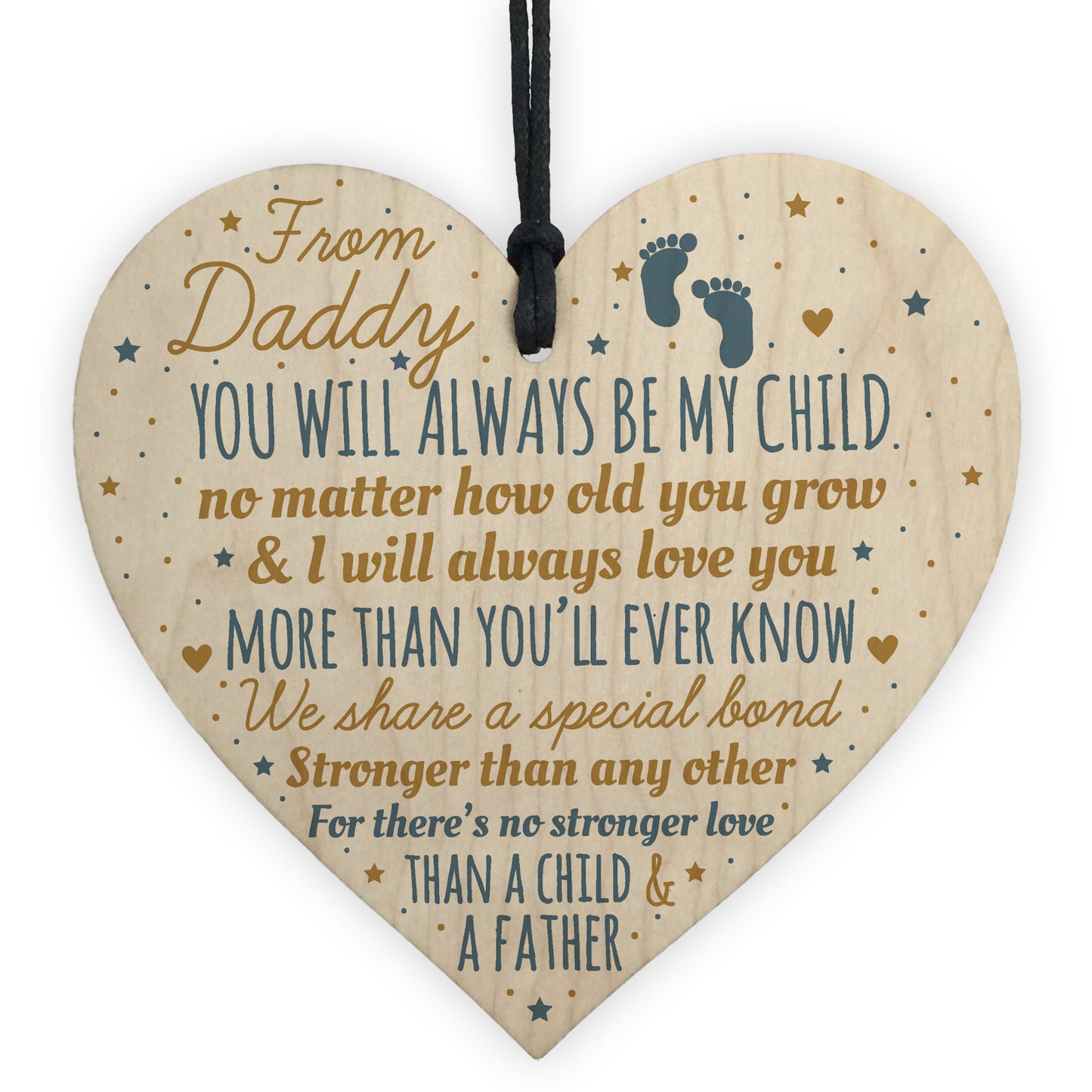 New Dad To Be Wooden Heart Novelty Baby Shower Daddy Son Gift