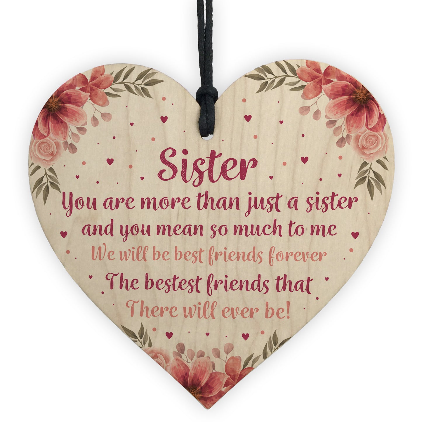 Best Friend Gift Sister Gift Wood Heart Sister Birthday Gift