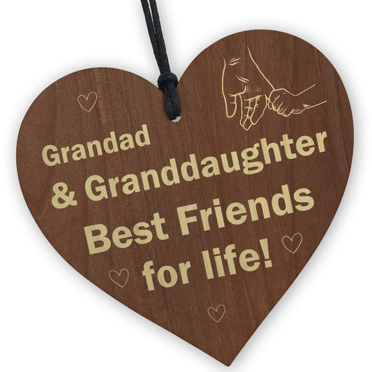 Grandad Gifts From Granddaughter Wood Heart Fathers Day Birthday