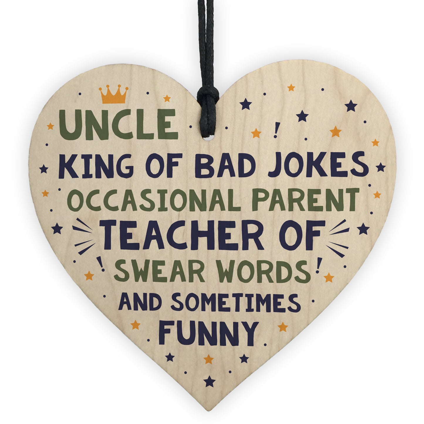 Funny Gift For Uncle Birthday Christmas Present Wood Heart