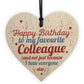 Birthday Colleague Gift Wooden Heart Friendship Sign THANK YOU