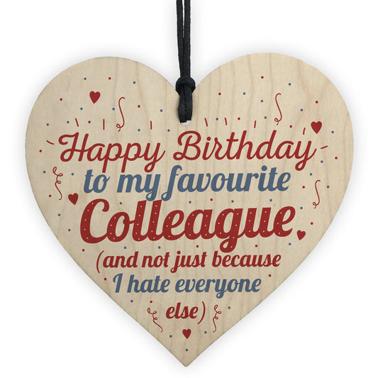 Birthday Colleague Gift Wooden Heart Friendship Sign THANK YOU