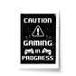 Beware Gaming Sign Boys Bedroom Decor Funny Gamer Gift Print