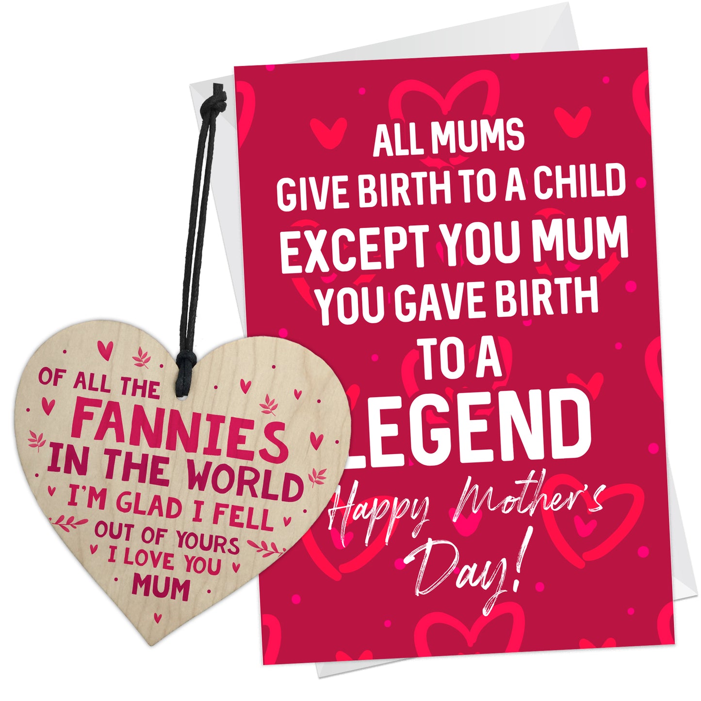 Funny Mothers Day Card And Heart For Mum From Daughter Son