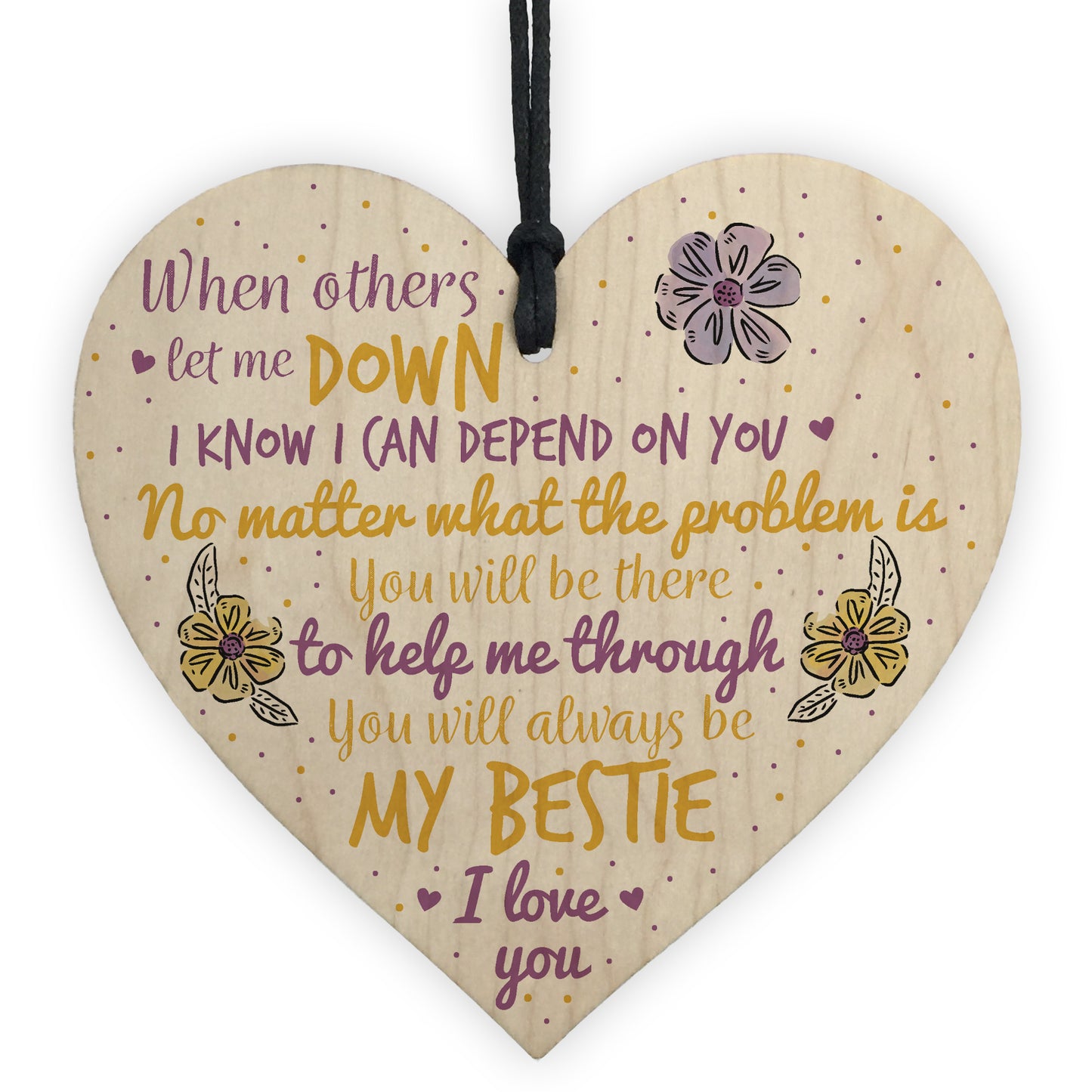 BESTIE Best Friend Friends Plaque Heart Birthday Thank You Gifts