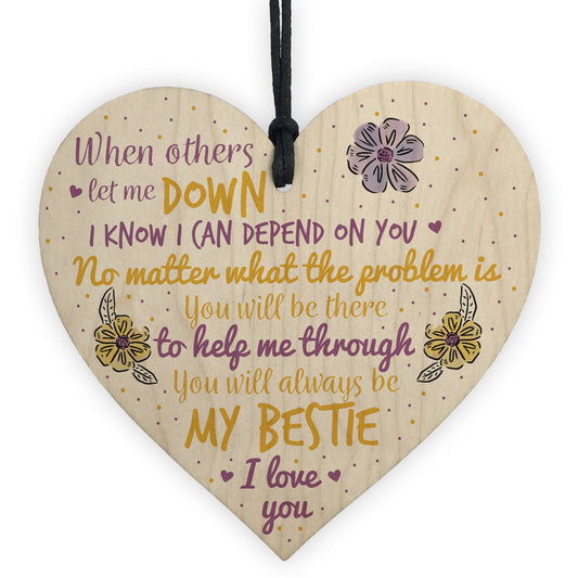 BESTIE Best Friend Friends Plaque Heart Birthday Thank You Gifts