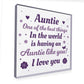 Auntie Gift For Birthday Acrylic Plaque Thank You Auntie Gifts