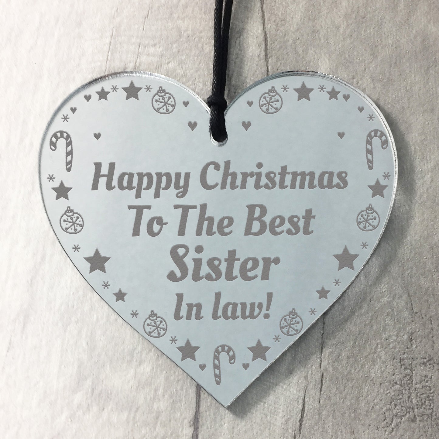 Christmas Gift For Sister In Law Engraved Heart Gift For Sister