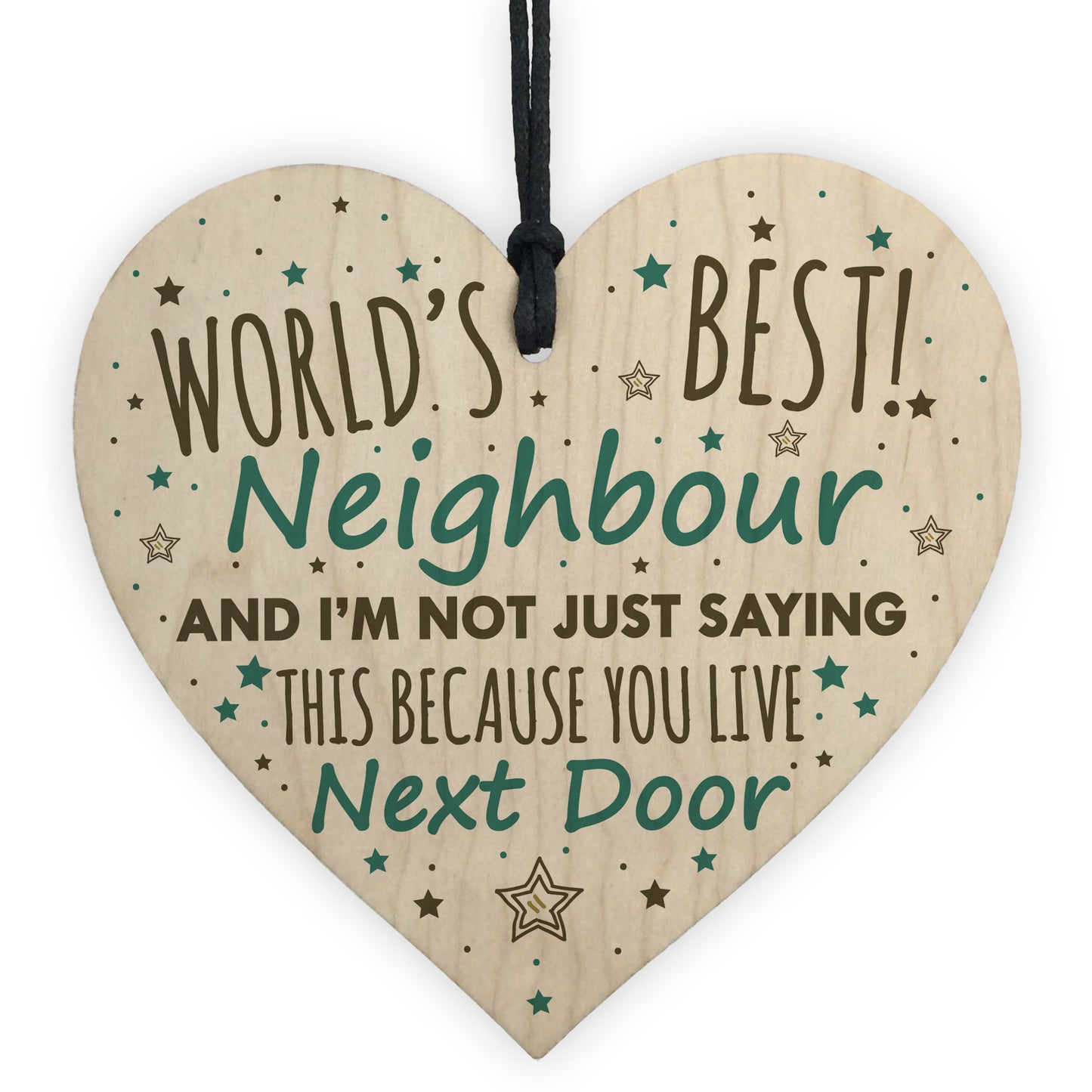 Christmas Best Neighbour Gifts Wooden Heart Keepsake Plaque