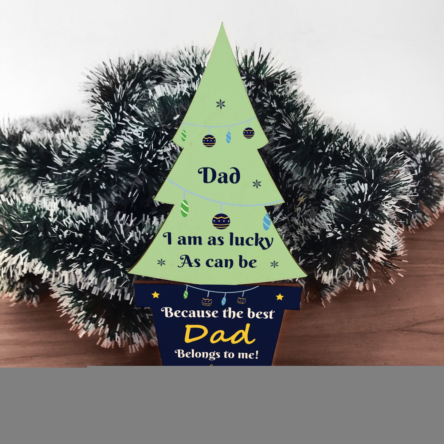 Christmas Gift For Best Dad Wooden Christmas Tree Thank You Dad