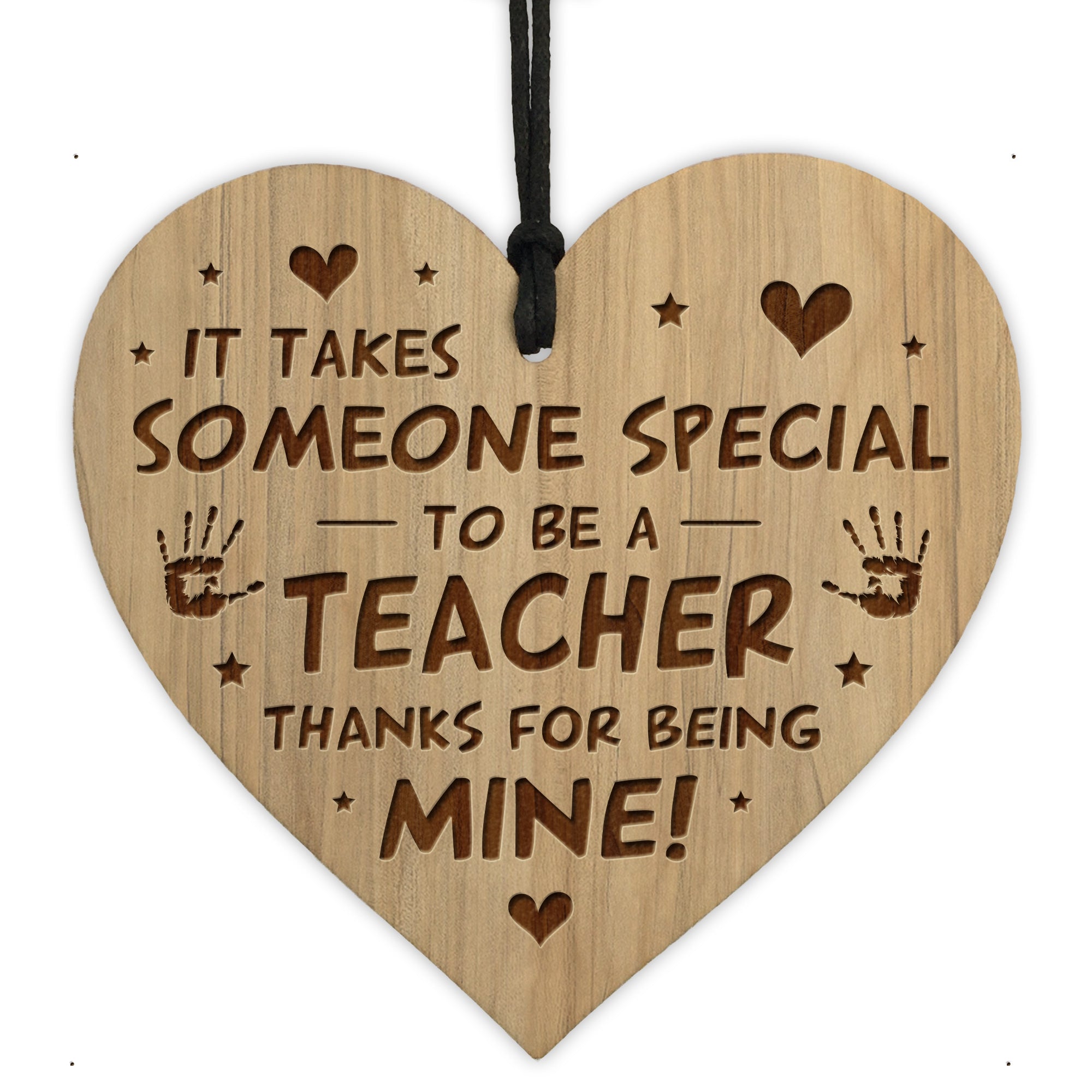 Teacher Gifts Wooden Engraved Heart Thank You Teacher Gift – Red Ocean ...