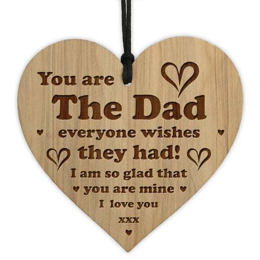 Dad Gift Engraved Heart Fathers Day Birthday Gift For Him