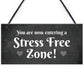Stress Free Zone Hanging Garden Home Decor Sign Home Bar Sign