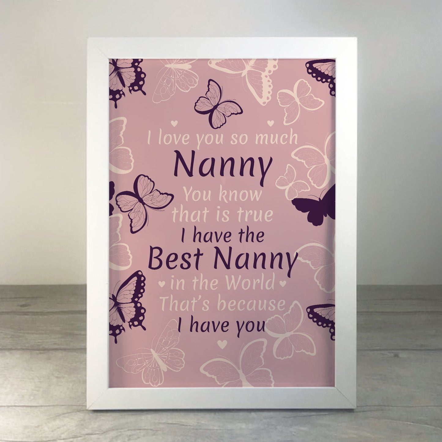 Christmas Birthday Gift For Nanny From Grandchildren Framed