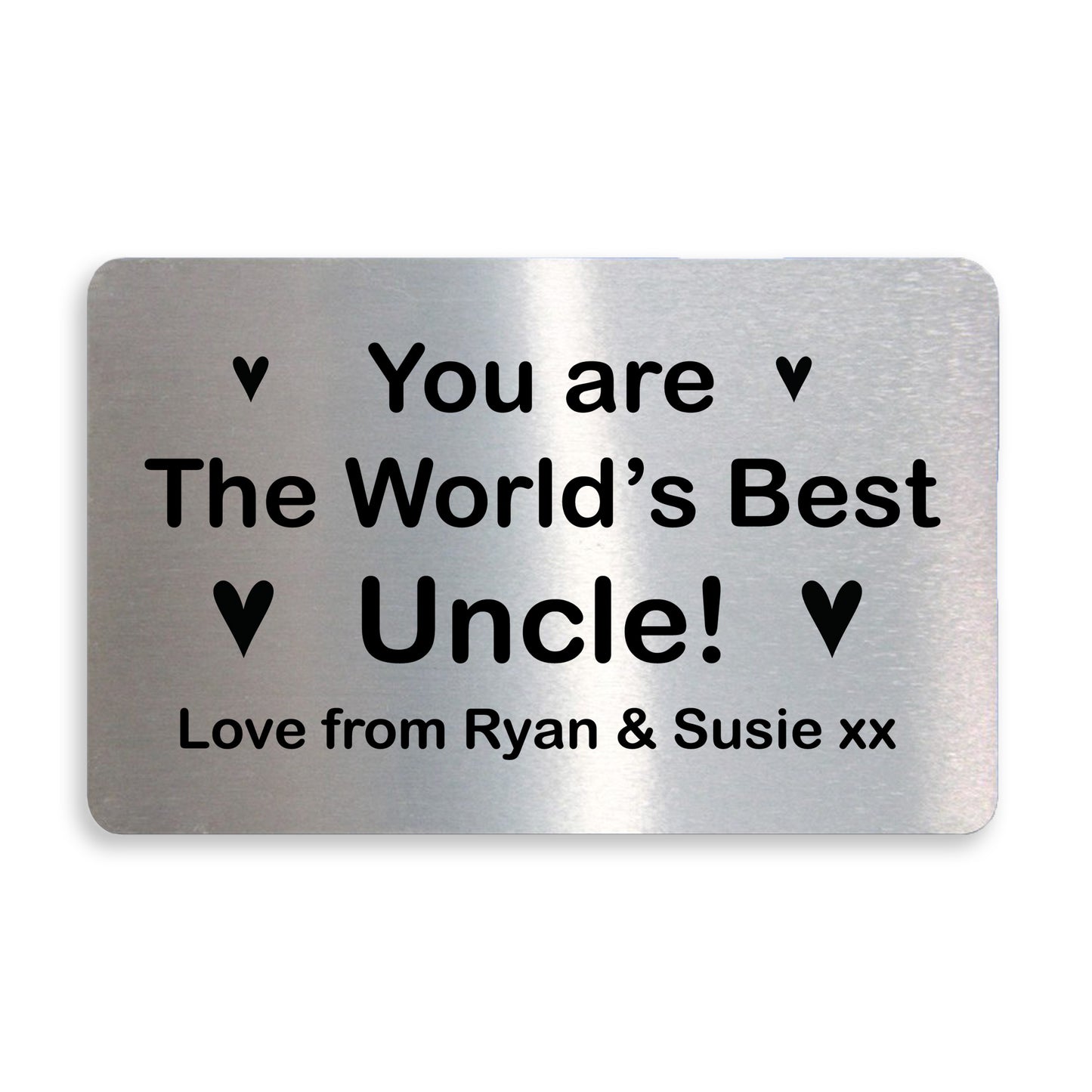 Novelty Worlds Best Uncle Gift For Birthday Metal Card