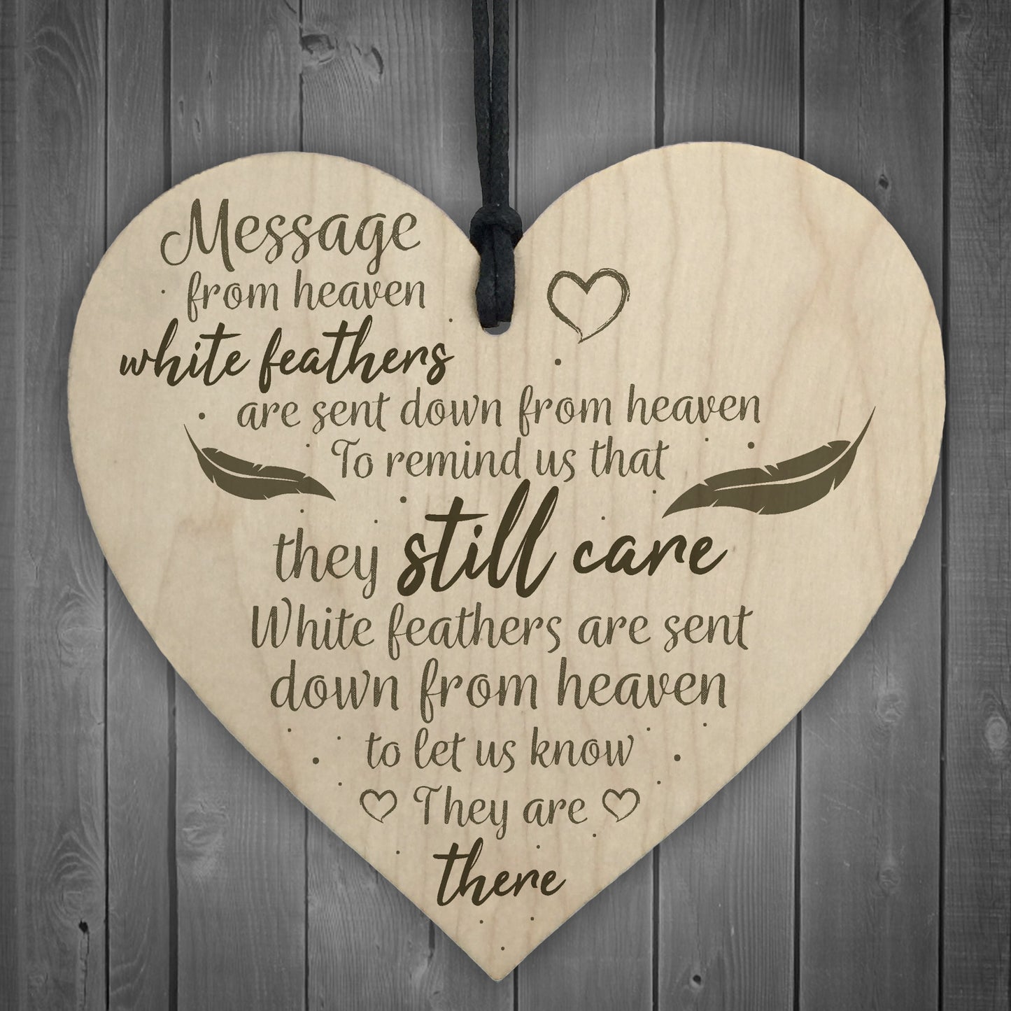 In Memory Hanging Wooden Heart Wall Plaque Mum Dad Memorial