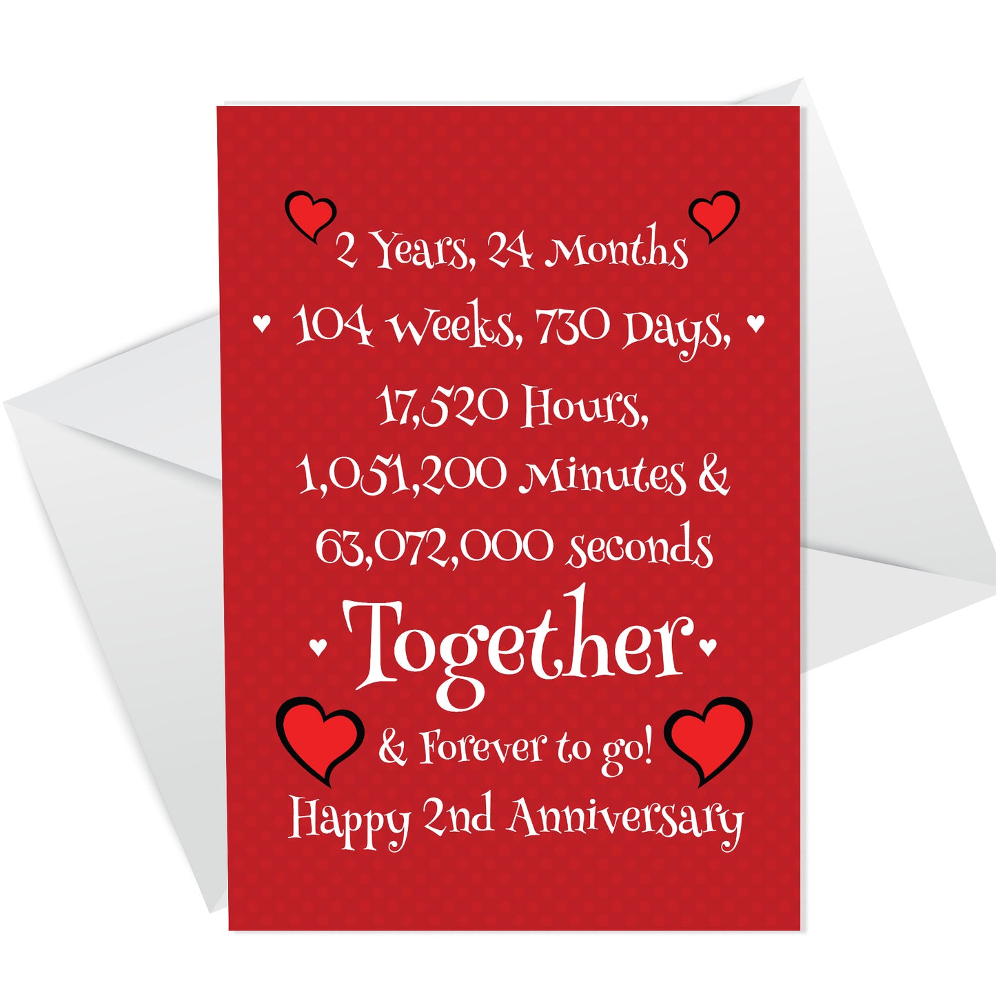 Funny 2nd Anniversary Card Husband Wife Boyfriend Girlfriend