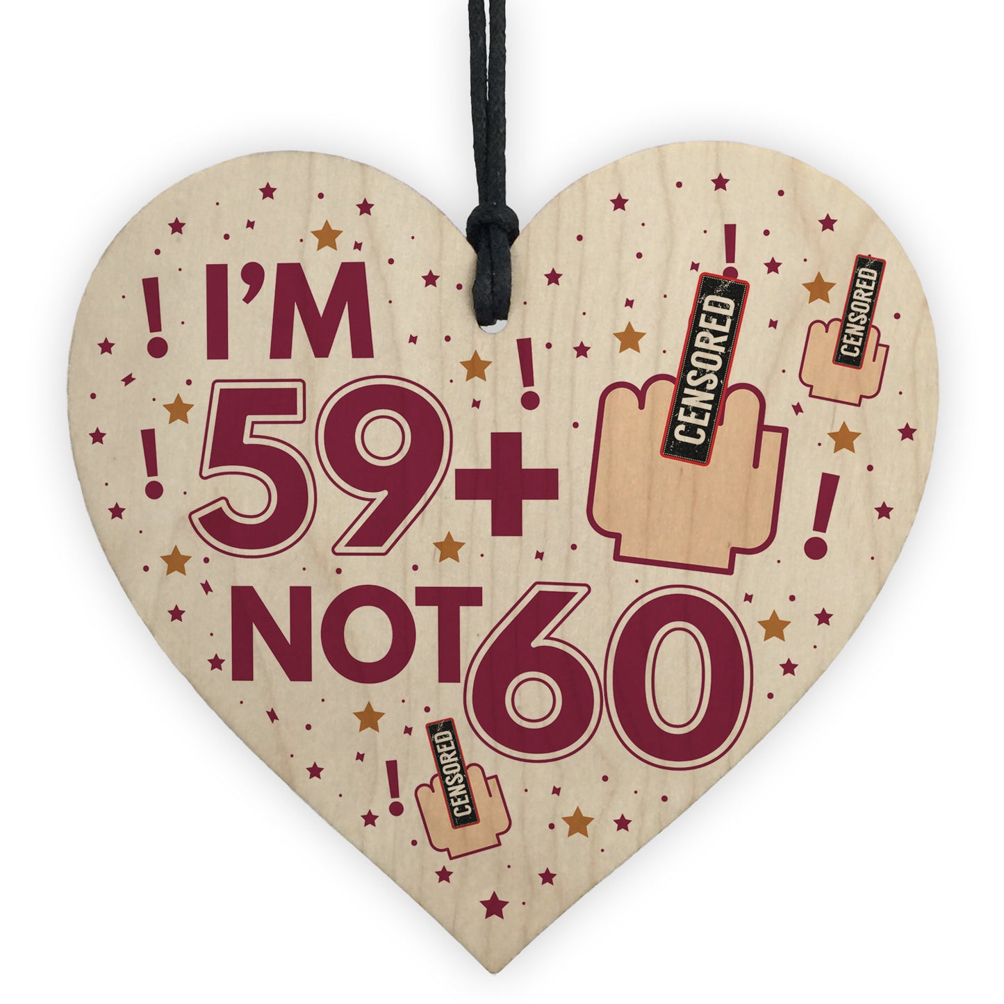 Funny Rude 60th Birthday Plaque Gift Wood Heart Gift For Him Her