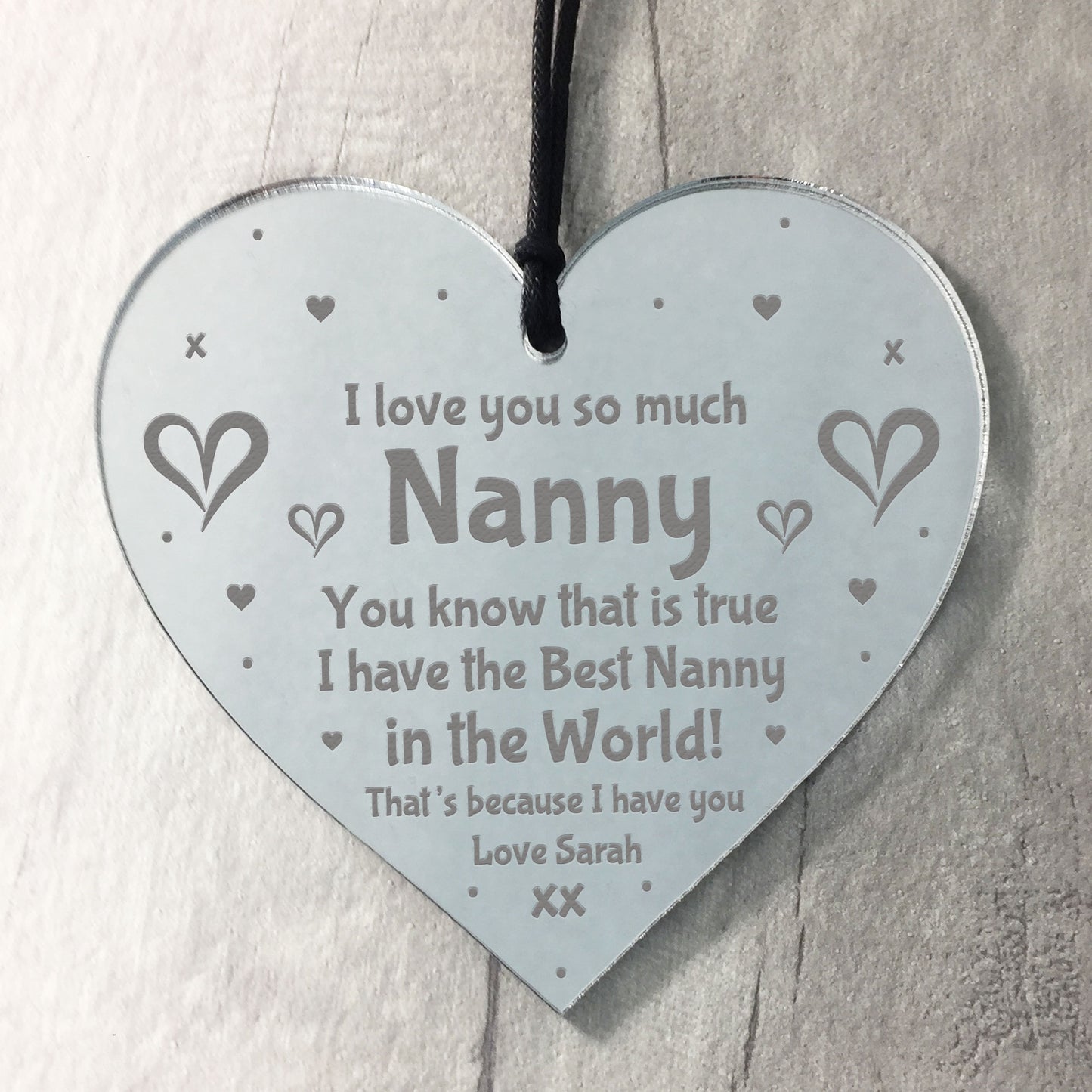 Personalised Gift For Nanny Engraved Thank You Birthday Xmas