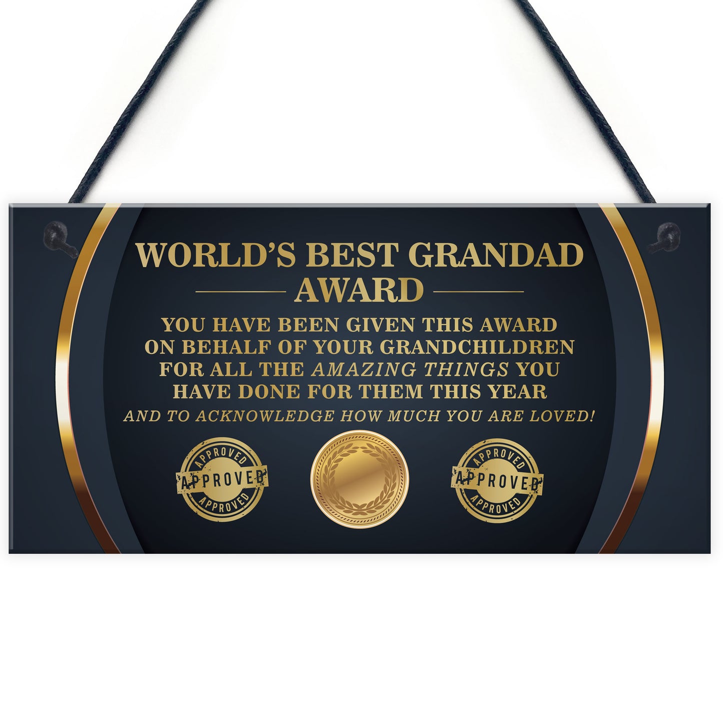 BEST GRANDAD AWARD Grandad Sign Fathers Day Gift From Grandchild