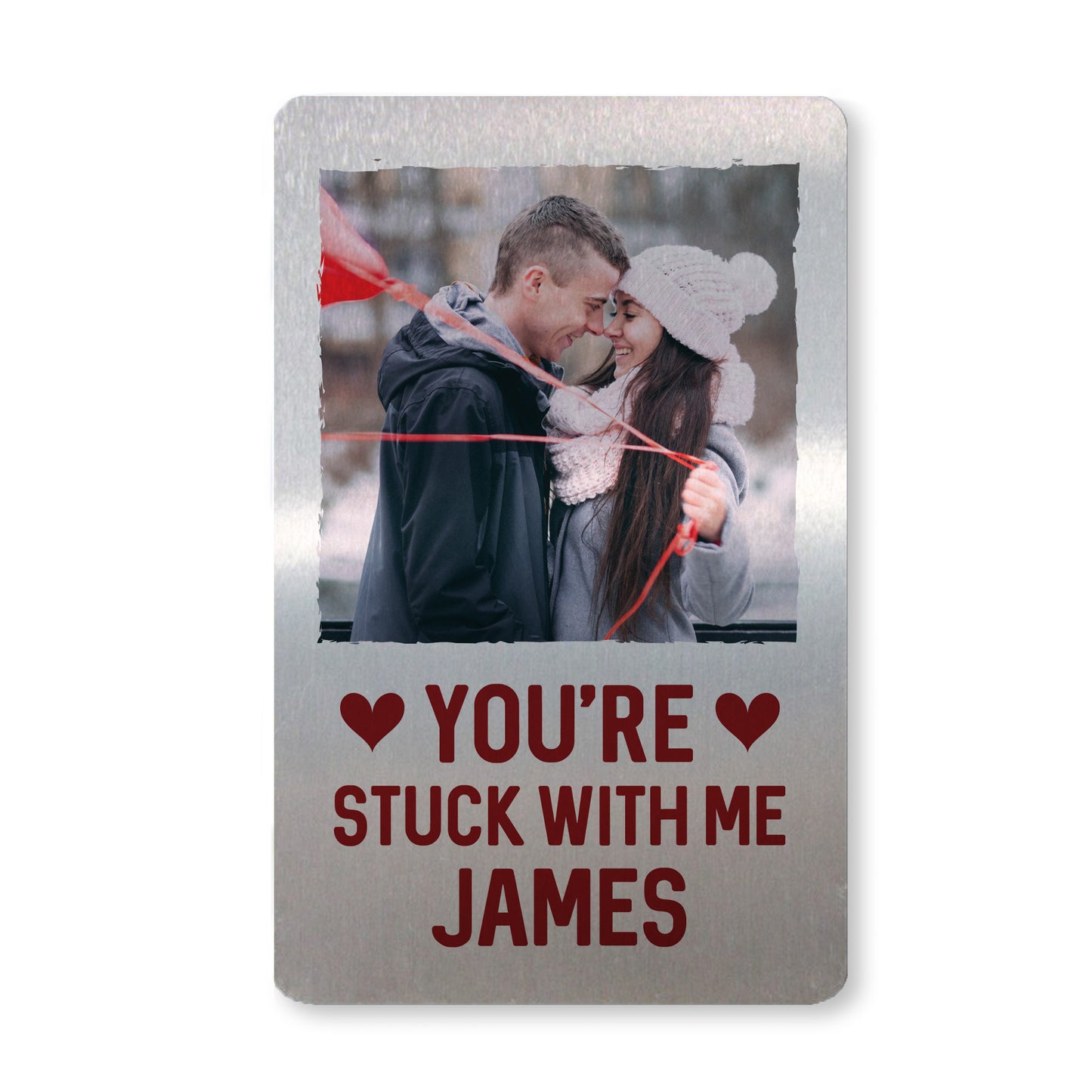 Personalised Gift For Boyfriend METAL Keepsake Photo Card