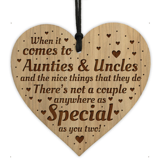 Auntie And Uncle Plaque Auntie Uncle Gift Ideas Engraved Heart