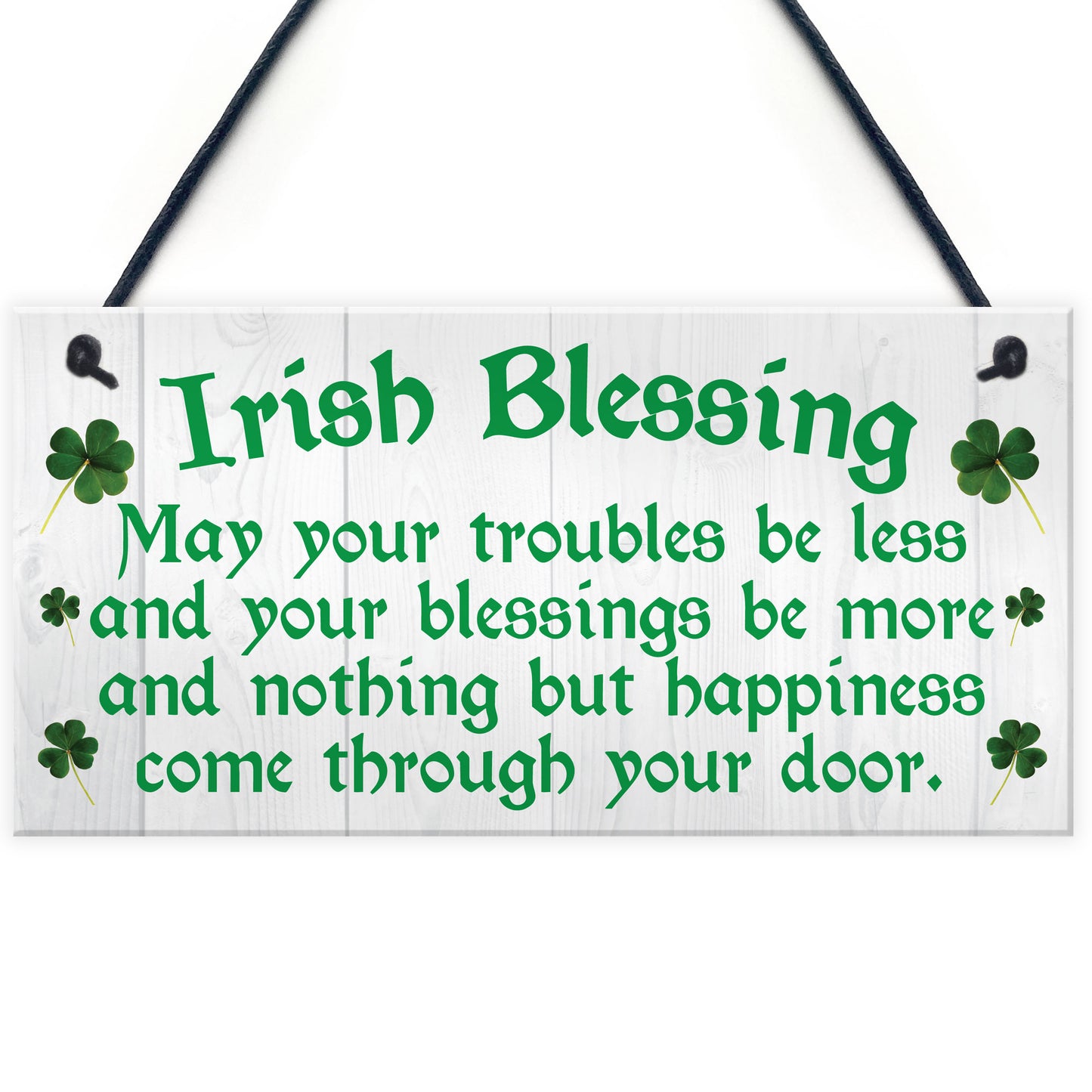 Irish Blessing Happiness Friendship Hanging Plaque