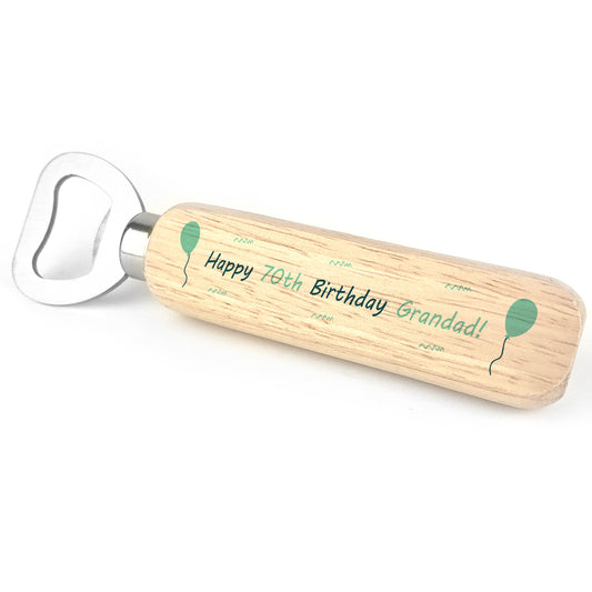 Personalised Birthday Grandad Wooden Bottle Opener Gift For Him