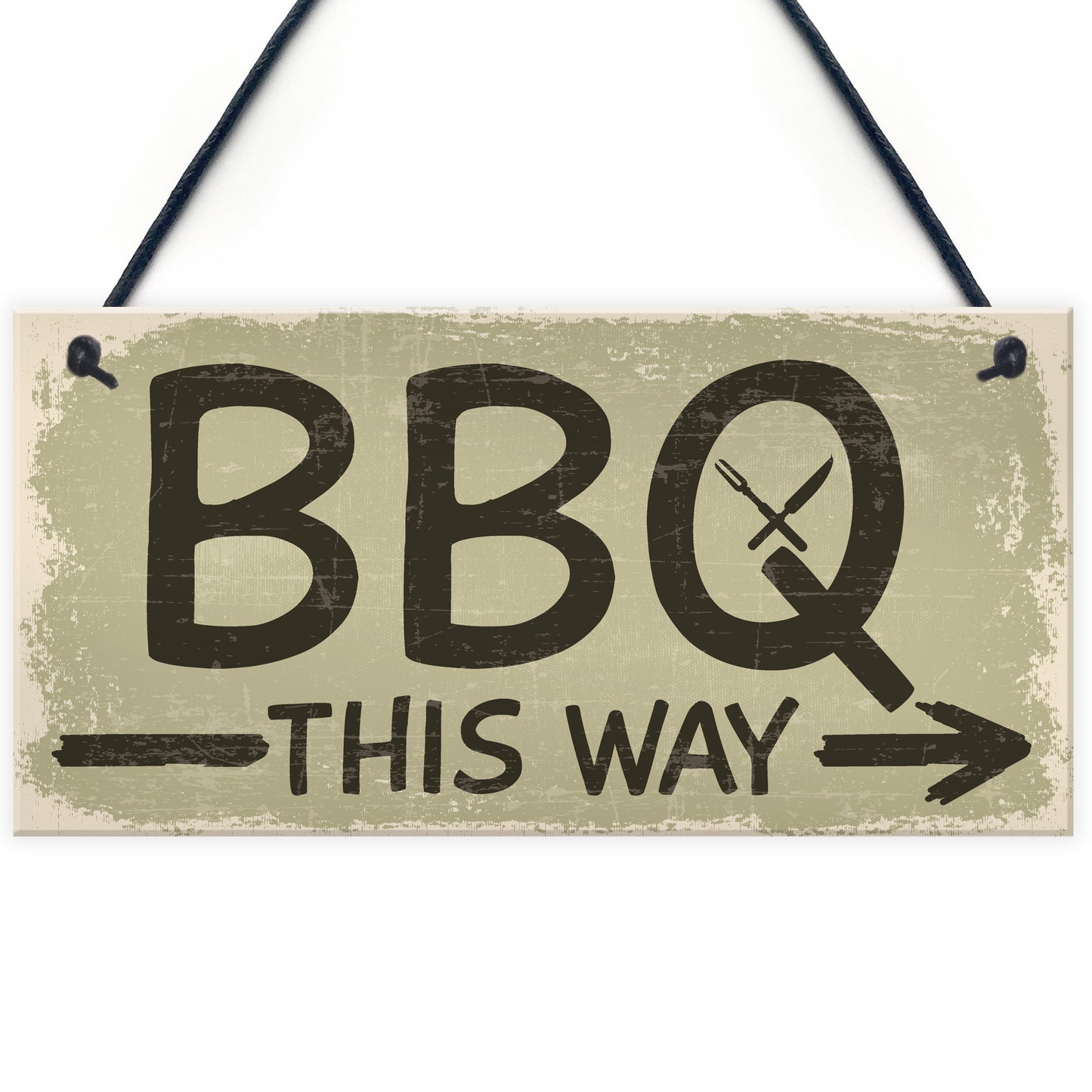 BBQ THIS WAY Garden Shed Sign SummerHouse Hanging Plaque