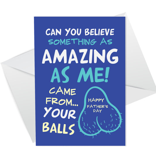 Funny Joke RUDE Fathers Day Card For Dad From Daughter Son