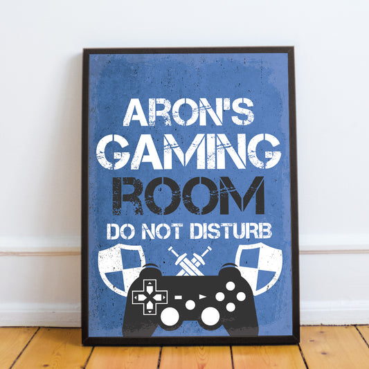 Personalised Bedroom Framed Print Boys Bedroom Wall Art