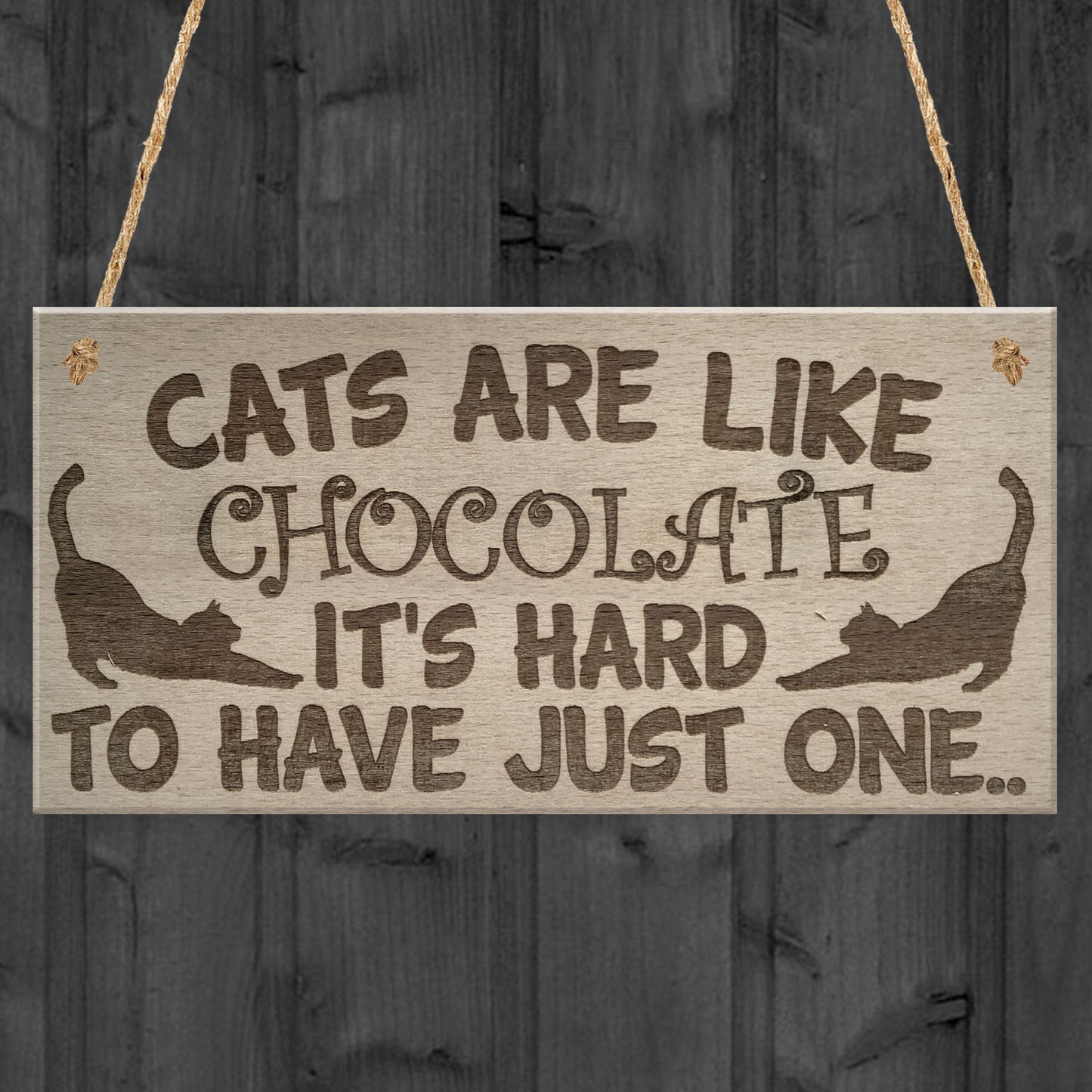 Cats Are Like Chocolate Funny Pet Diet Gift Wood Hanging Plaque
