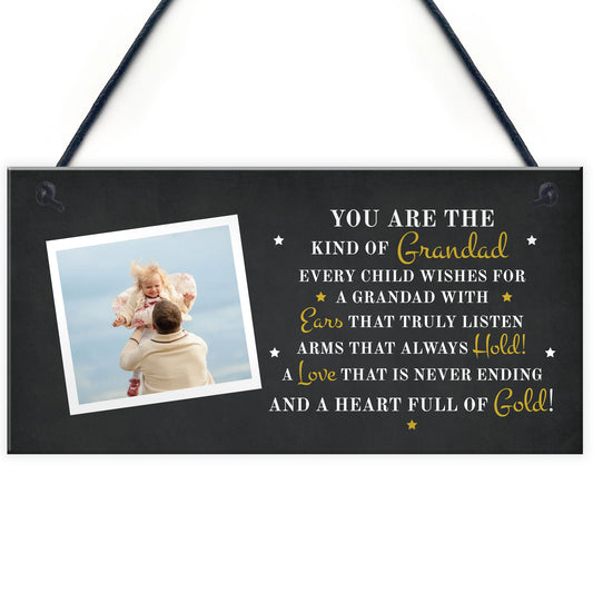 Personalised Sign Photo Gift For Grandad Fathers Day Birthday