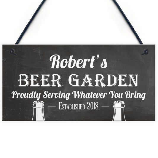 PERSONALISED Any Name Beer Garden Plaque Funny Wall Sign