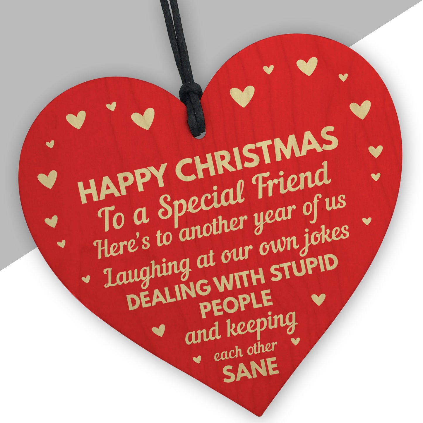 Christmas Gift Wood Heart Sign Novelty Friendship Gift