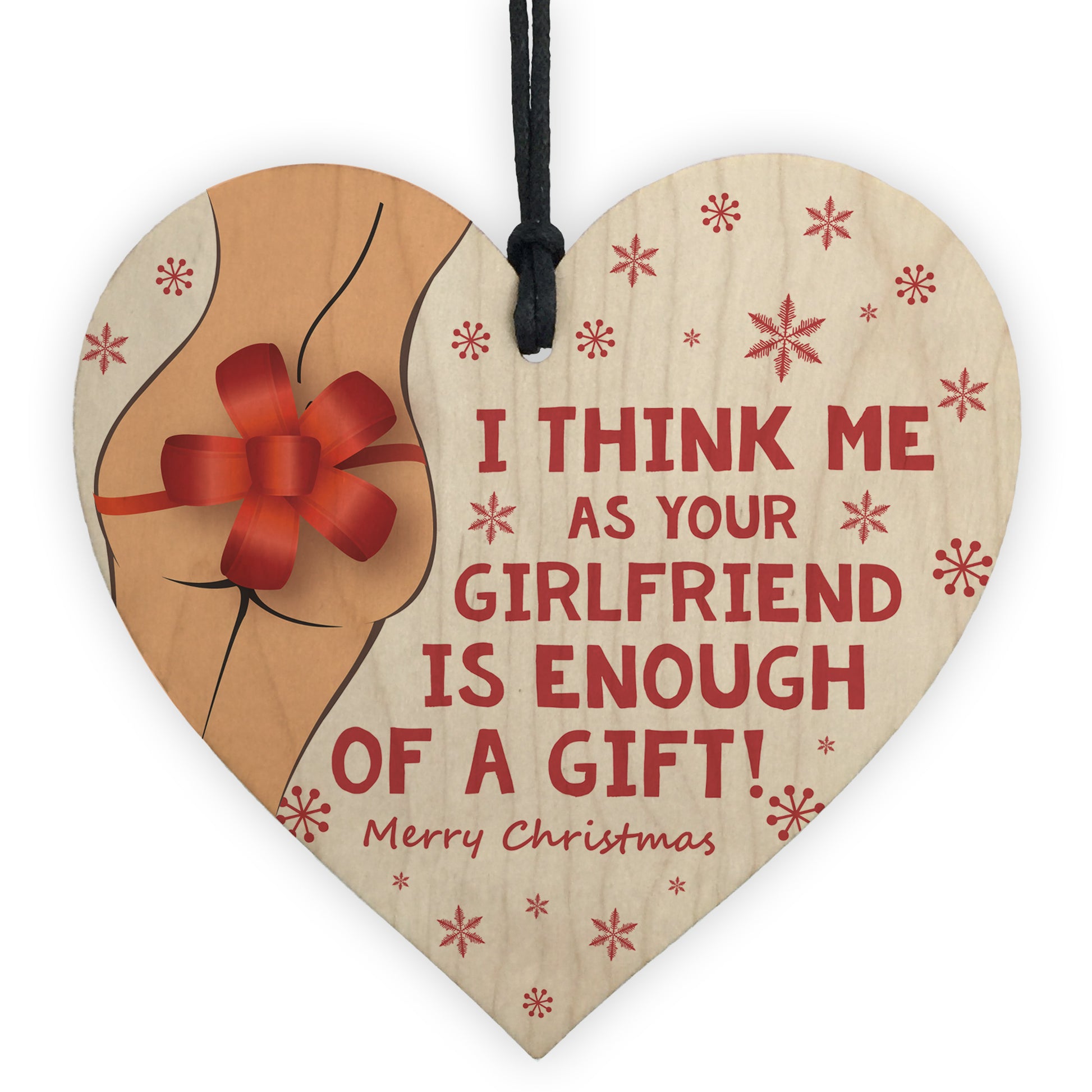 Funny Joke Christmas Gift For Boyfriend Wood Heart Novelty Gift