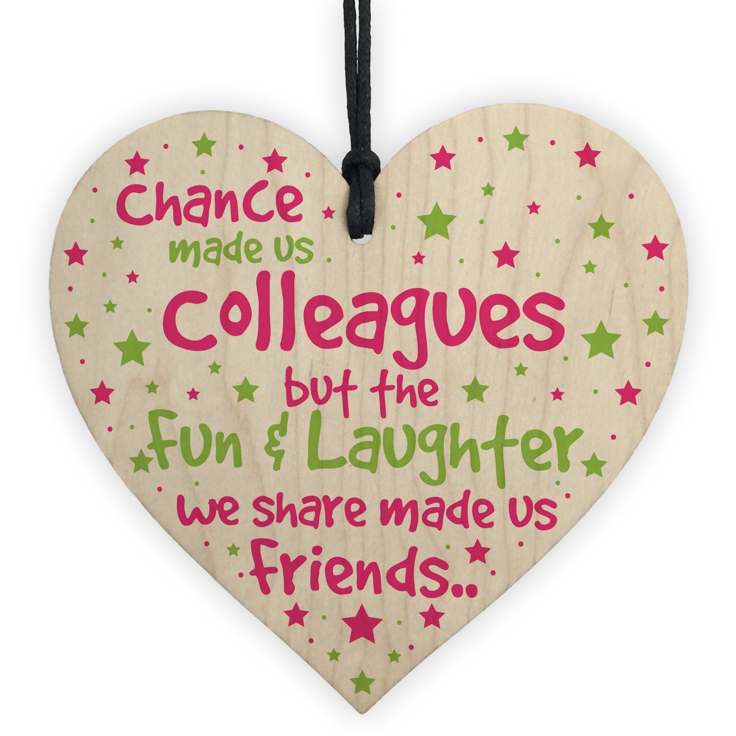 Chance Made Us Colleague Wooden Heart Fun Leaving Gift Thank You