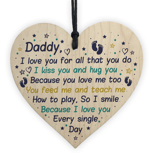 Dad Birthday Christmas Daddy To Be Wooden Heart From Bump Baby