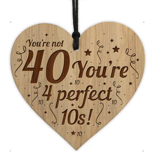 Funny 40th Birthday Gift For Him Her Engraved Heart Decorations