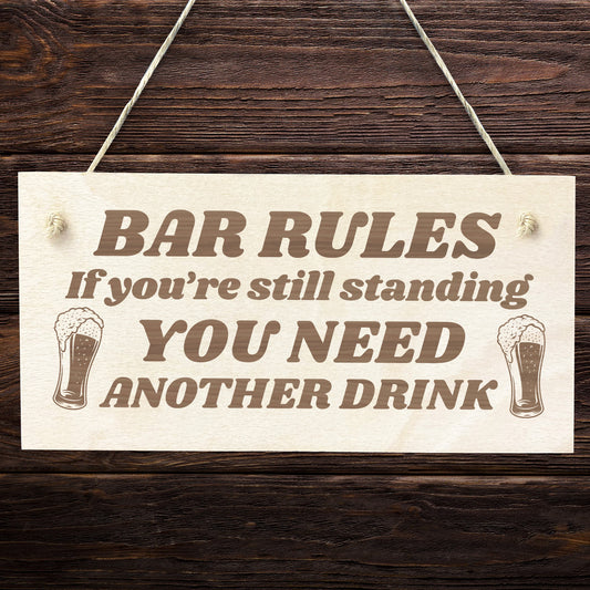 Funny Bar Rules Sign Home Bar Sign Man Cave Garden Pub Sign