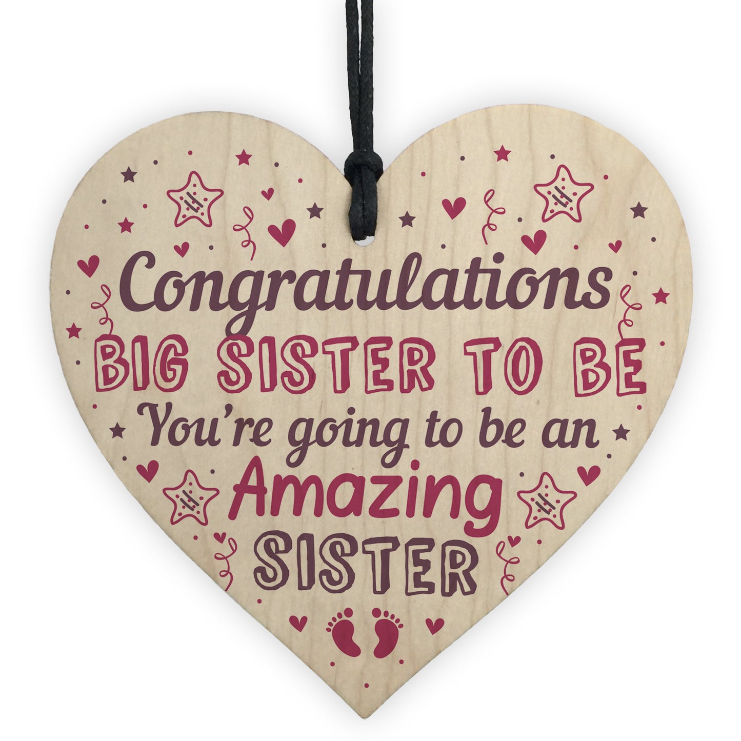 Big Sister To Be Gifts Congratulations Wooden Heart Mummy To Be