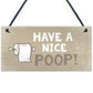 Beige Bathroom Toilet Novelty Plaque Home Decor Sign Funny