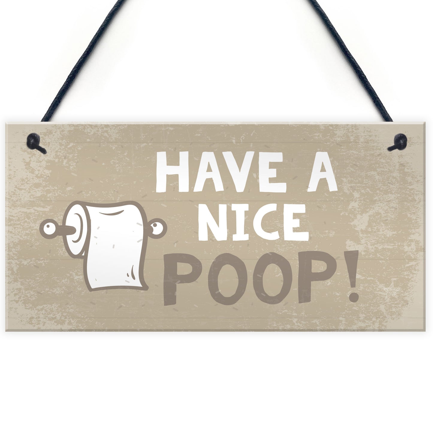 Beige Bathroom Toilet Novelty Plaque Home Decor Sign Funny