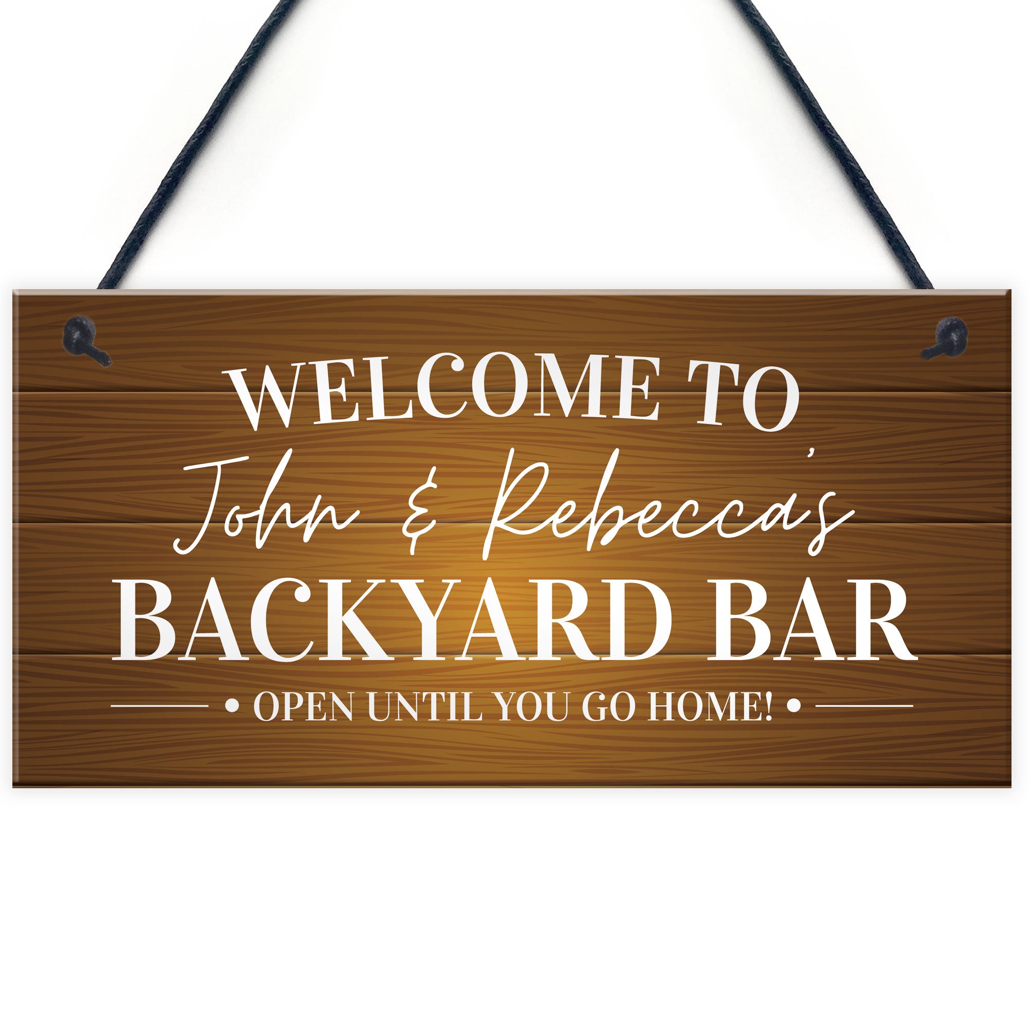 Backyard Bar Sign Welcome Sign Personalised Home Bar Sign Pub – Red ...