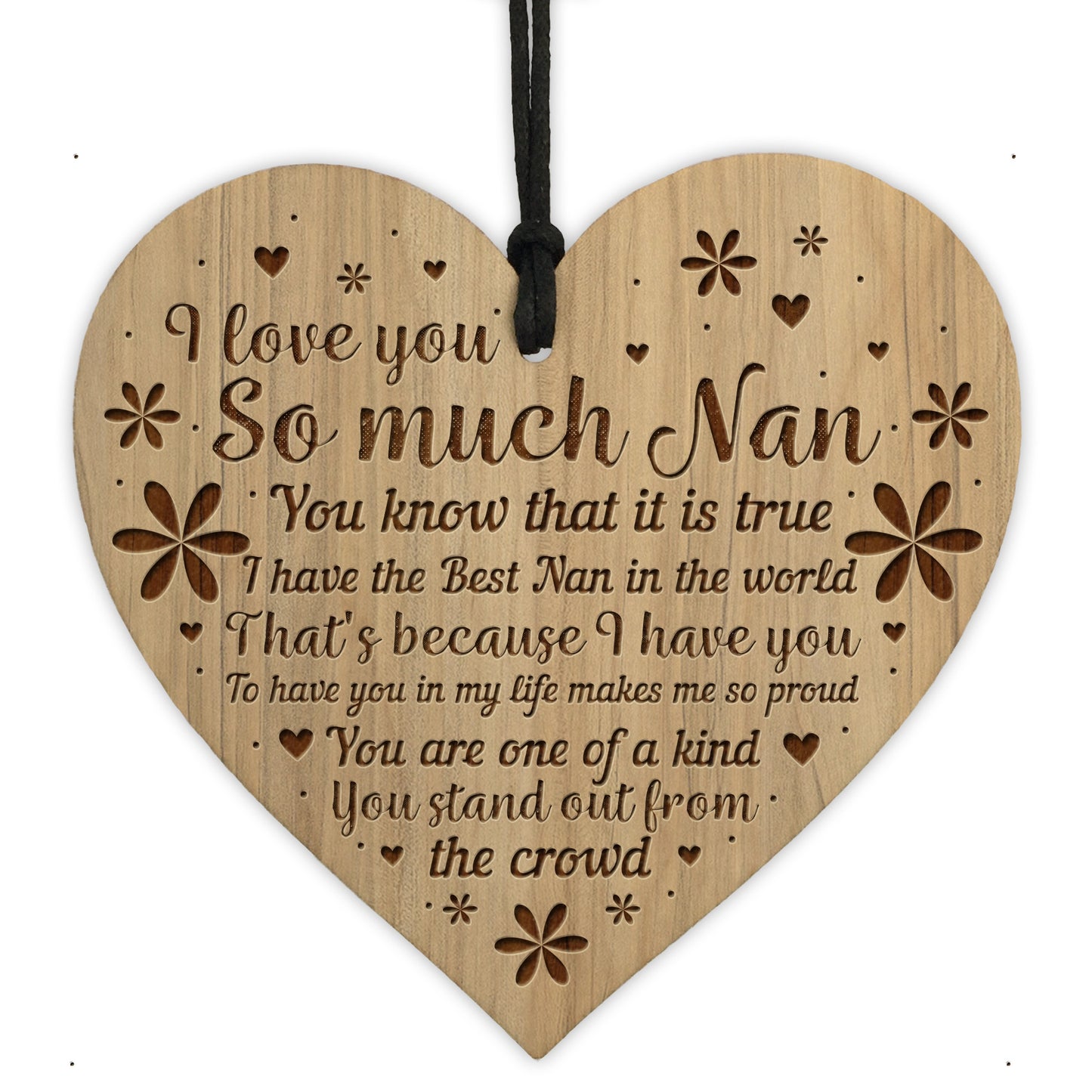 Nan Gifts Wooden Engraved Heart Nan Birthday Gift Christmas Gift