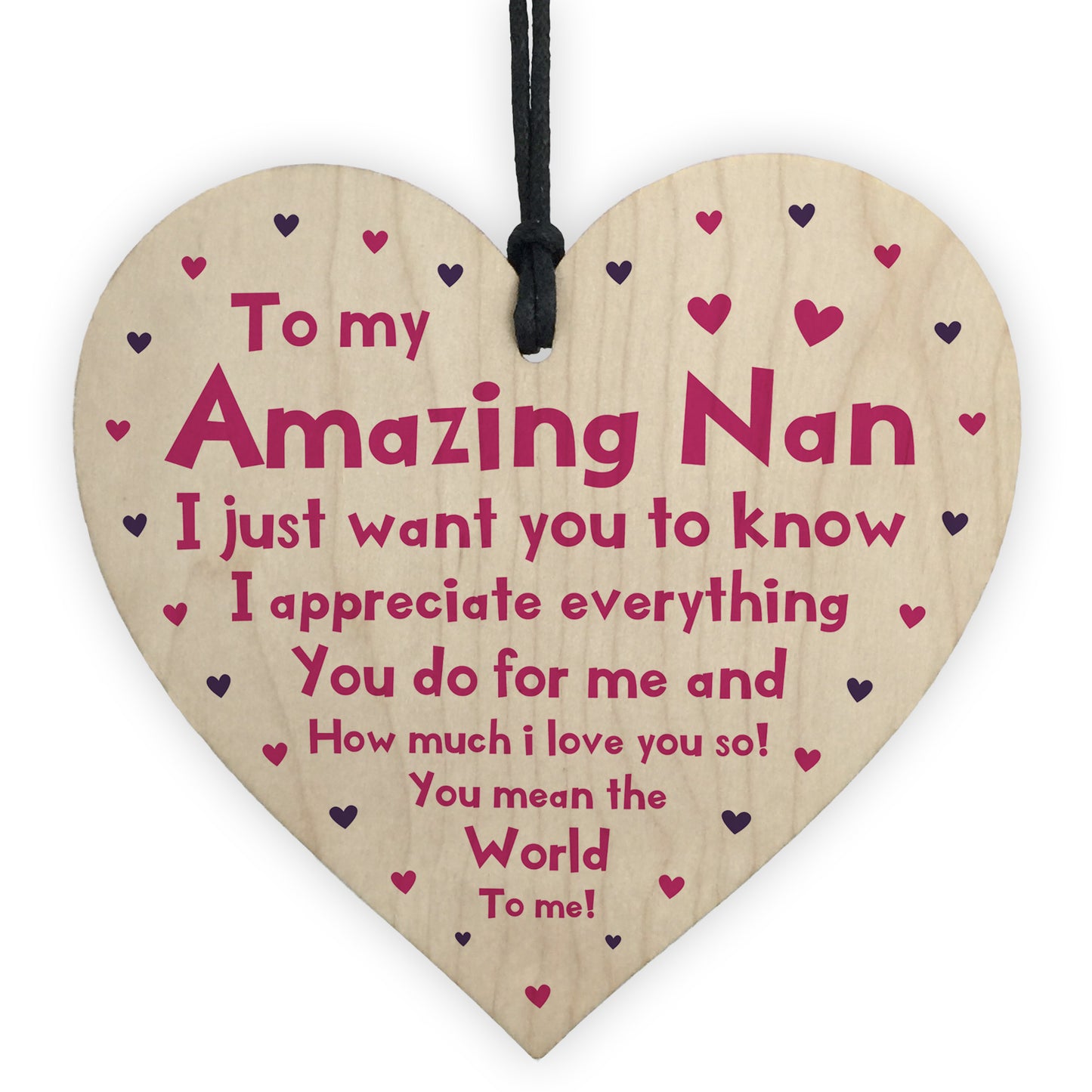 Amazing Nan Mothers Day Birthday Gift For Her Wooden Heart Gift
