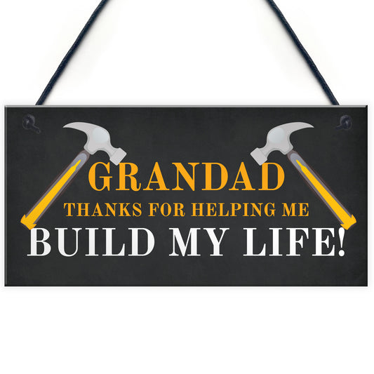 Grandad Thank You Novelty Hanging Sign Christmas Birthday Gift