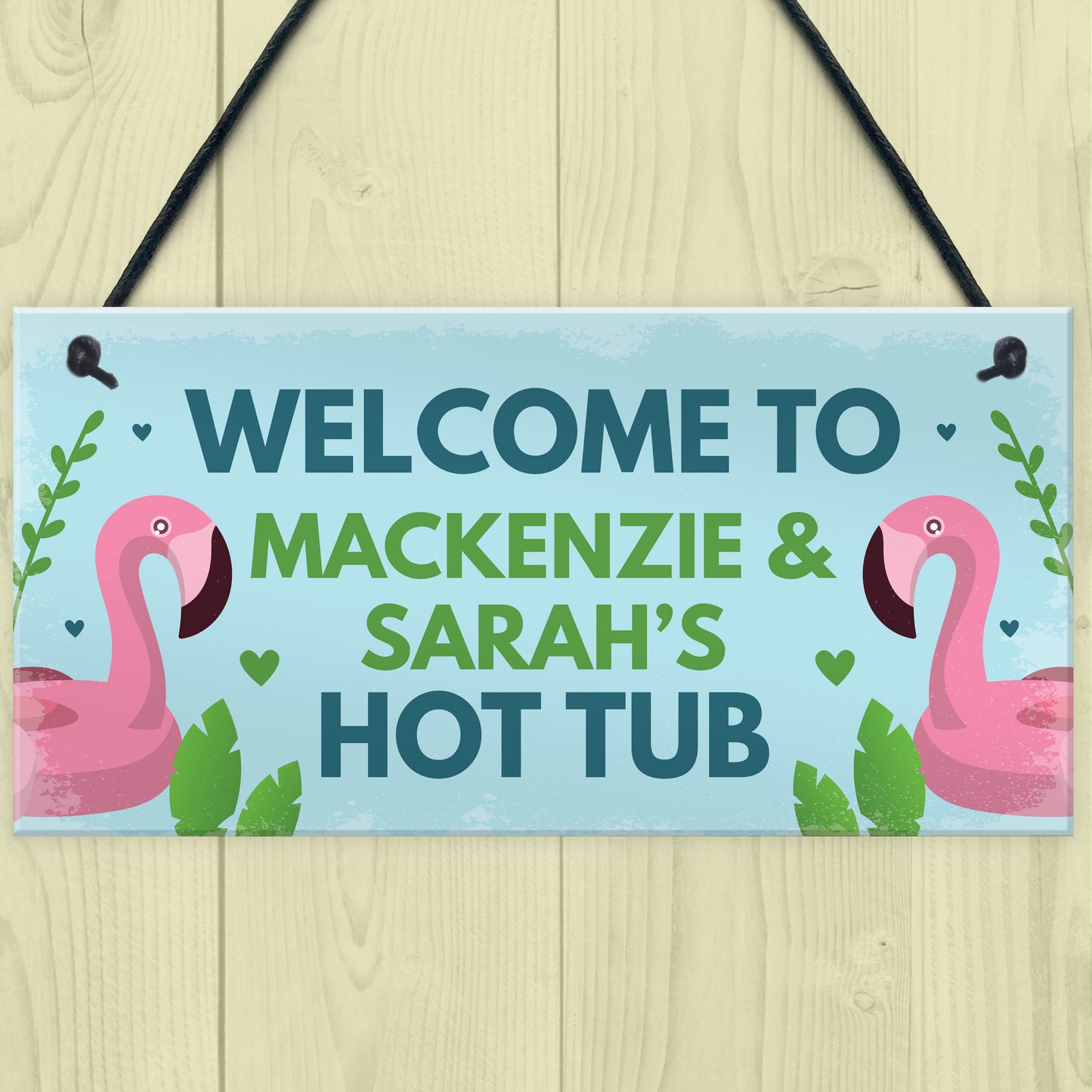 Personalised Hot Tub Sign Hanging Plaque Garden Summerhouse Sign