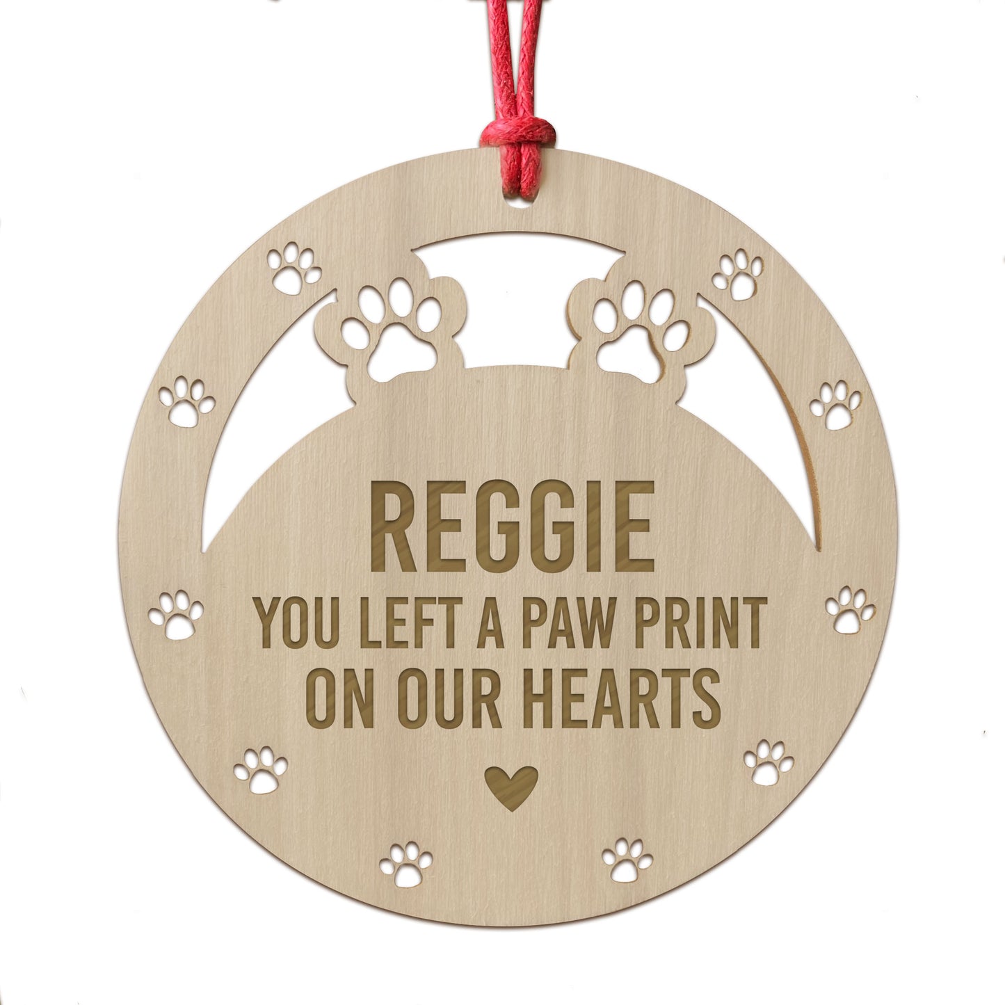 Personalised Wooden Cat Dog Memorial Christmas Tree Decoration
