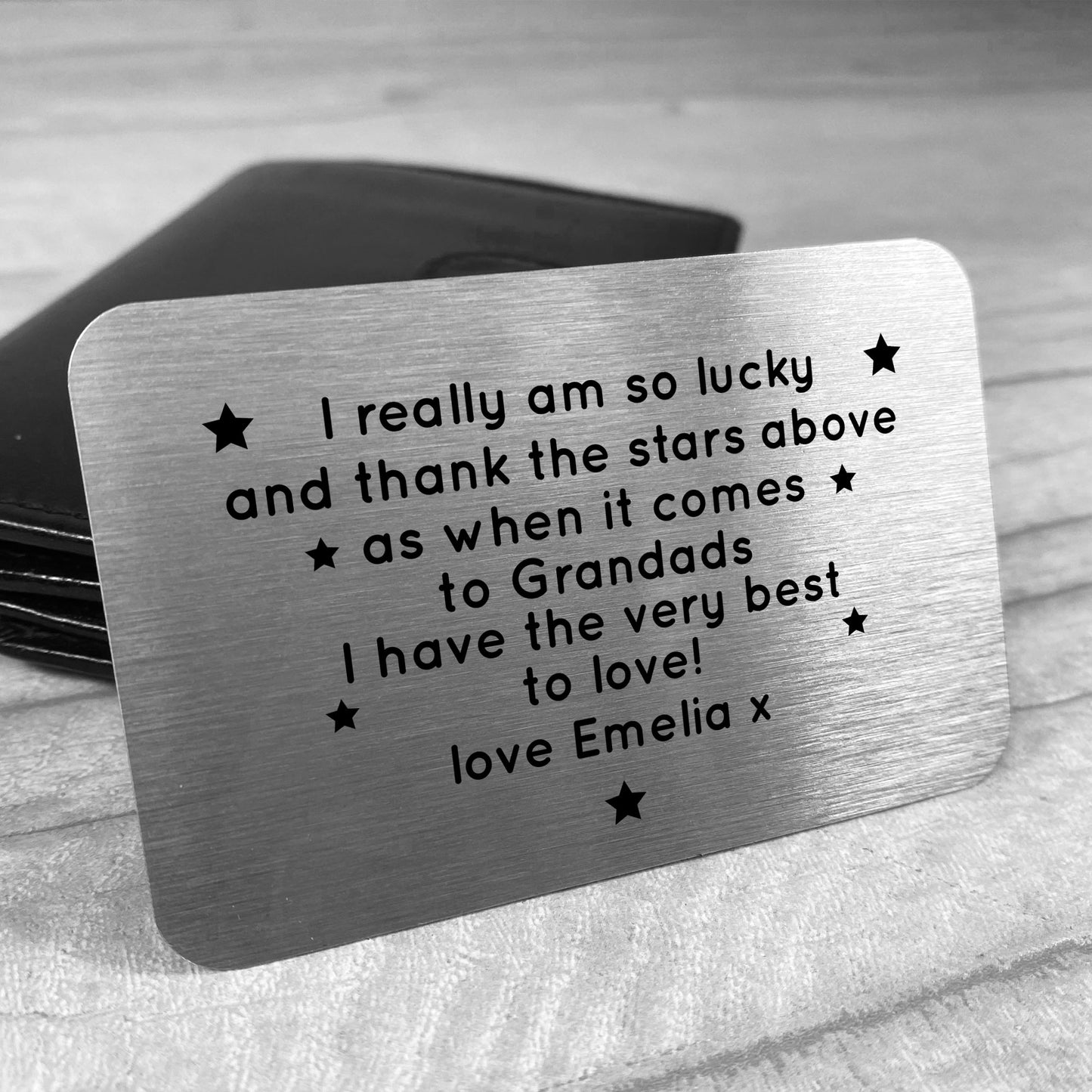 Special Grandad Gift Poem Personalised Metal Card Birthday Xmas